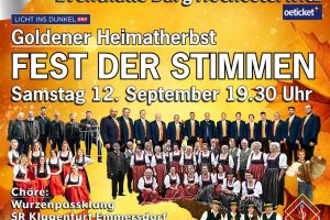 9.1 Fest der Stimmen LAUNSDORF - 12. September 2026 - Eventhalle Burg Hochosterwitz 19:30 Uhr