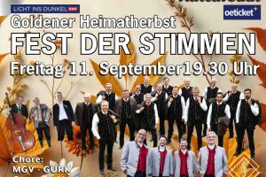 9.0 Fest der Stimmen MÜHLDORF - 11. September 2026 - Kultursaal 19:30 Uhr