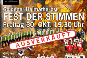 18 Fest der Stimmen Gmünd - 30. Okt. 2026 - Lodronsche Reitschule 19:30 Uhr