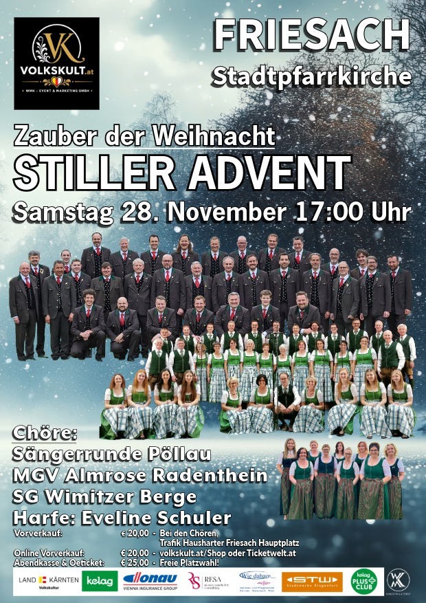 20 STILLER ADVENT - Zauber der Weihnacht - Friesach - Stadtpfarrkirche 28. Nov 17:00 Uhr