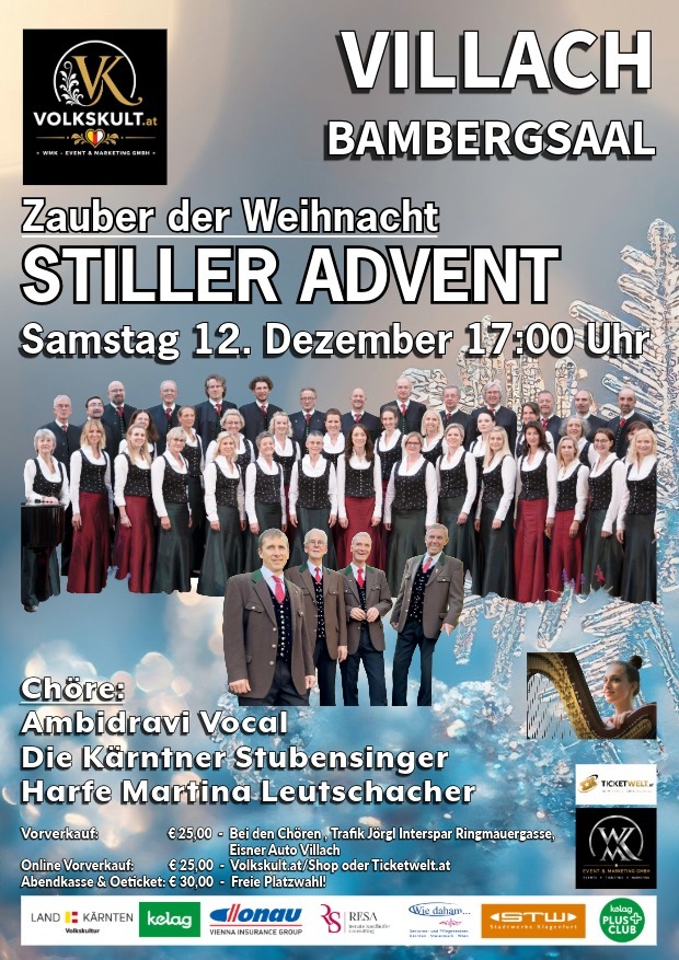 23 STILLER ADVENT - Zauber der Weihnacht - Villach - Stadtpfarrkirche 12. Dez 17:00 Uhr