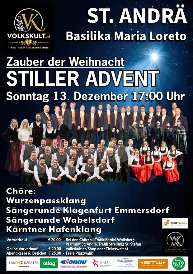 24 STILLER ADVENT - Zauber der Weihnacht - St. Andrä - Basilika Matia Loreto - 13. Dez 17:00 Uhr