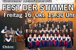 16 Fest der Stimmen Hüttenberg - 16. Okt. 2026 - Musikzentrum Knappenberg 19:30 Uhr
