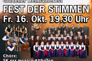 16 Fest der Stimmen Hüttenberg - 16. Okt. 2026 - Musikzentrum Knappenberg 19:30 Uhr