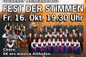 16 Fest der Stimmen Hüttenberg - 16. Okt. 2026 - Musikzentrum Knappenberg 19:30 Uhr