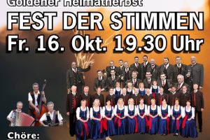 16 Fest der Stimmen Hüttenberg - 16. Okt. 2026 - Musikzentrum Knappenberg 19:30 Uhr