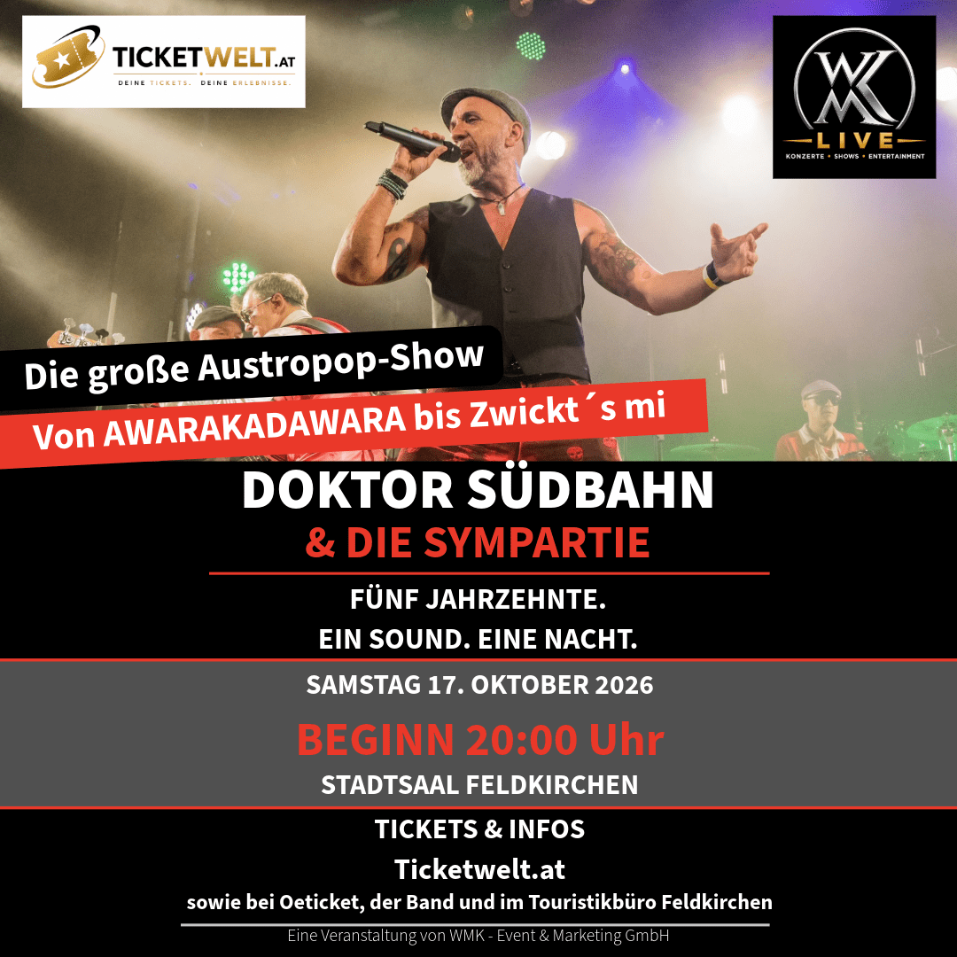 16.1 Doktor SüdBahn & die SymPartie – Die große Austropop-Show | Feldkirchen